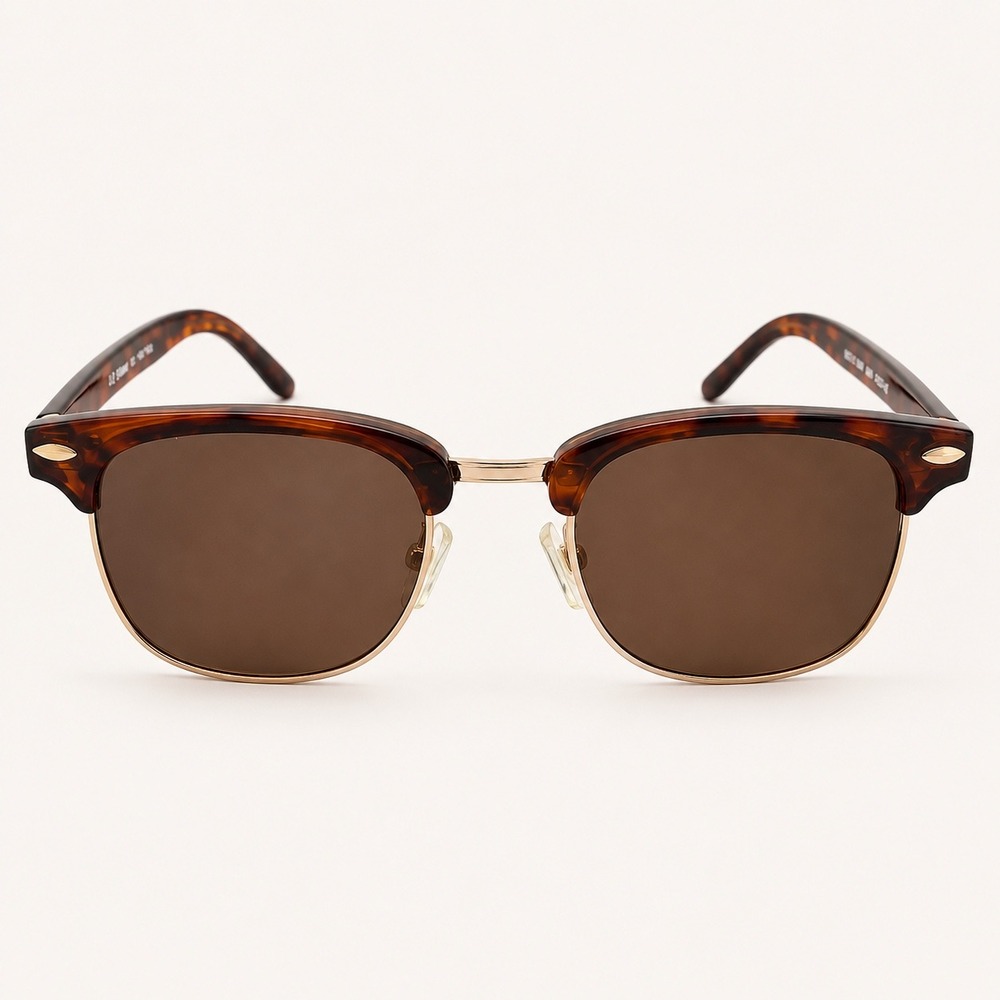 AJ Morgan Soho Sunglasses Unisex Tortoise Clubmaster Brown Lens 51-21-146 Retro